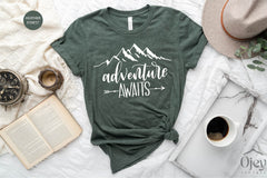 Adventure Awaits Shirt, Explore More Shirt, Hiking Mountain  Shirt, Nature Camping Shirt, Camping Trip Shirt, Hiking Family  Shirts