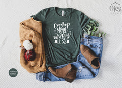 Camp More Worry Less Shirt, Camping Shirt, Adventure Lover Shirt, Explore More Tee, Nature Tshirt, Camp Life, Outdoor Tee, Nature Lover Gift