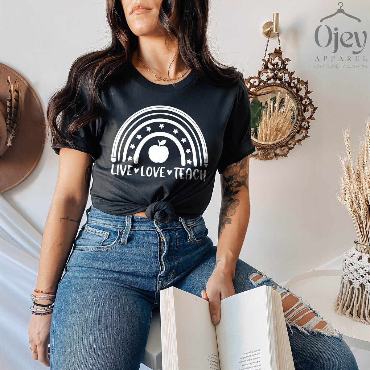 Live Love Teach Shirt, Teacher Shirts, Teacher T-shirts, Teacher Women Shirt, Gift for Teacher, Gift Appreciation Week Tee, Teacher Gift