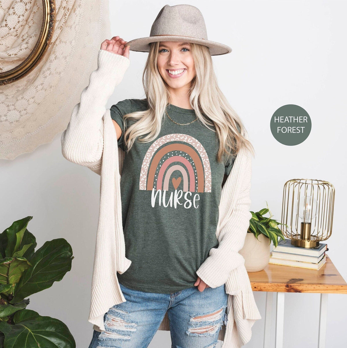 Rainbow Nurse Shirt, RN Shirts, Leopard Nurse Tee, Nurse Week Shirt, CNA Shirt, Nursing, Nursing School Tee, Registered Nurse Shirt, Nursing