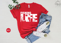 Fishing Life Tshirt, Fishing Graphic Tee, Gift for Men, Fisherman Tshirt, Fishing Lover Shirt, Mens Clothing, Fisher Shirt, Fathers Day Gift