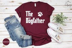 The Dogfather Shirt, Dog Dad Tshirt, Dog Lover Gift, Dog Owner Matching Outfit, Animal Lover Tshirt, Dog Paw Shirt For Him, Fathers Day Gift