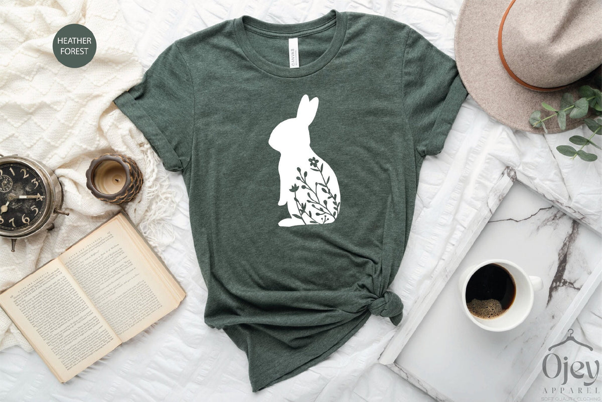 Floral Bunny Shirt | Easter T-Shirt | Easter Bunny Shirt | Floral Rabbit Shirt | Spring T-shirt | Easter T-shirt | Bunny Shirt