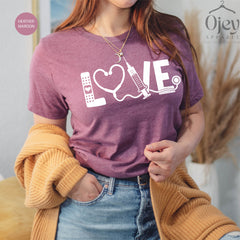 Nurse T-Shirt, Nurse Love Shirt, Gift For Nurse T-shirt, Nursing Grad Shirt, Rn Shirt,  Nurse Assistant Tee, Stethoscope Nurse Shirt Gift