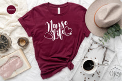 Nurse Life T-Shirt, Gift for Nurse, Medical T-Shirt, Nurse Tee, Nurse Shirt, Nursing Grad, Stethoscope, RN Shirt, Nurse Love Tee