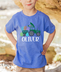 Easter Boy Shirts, Custom Easter Shirt, Tractor Easter Shirt, Eggs-Cavator Shirt, Boys Easter Gift