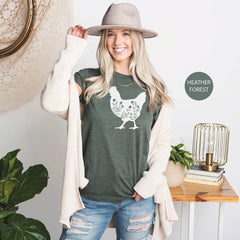 Floral Chicken Shirt, Chicken Shirt, Farm Shirt, Chicken Lover Shirt, Women's Chicken Shirt, Farm Tees, Chicken Whisperer, Farm Girl Shirt