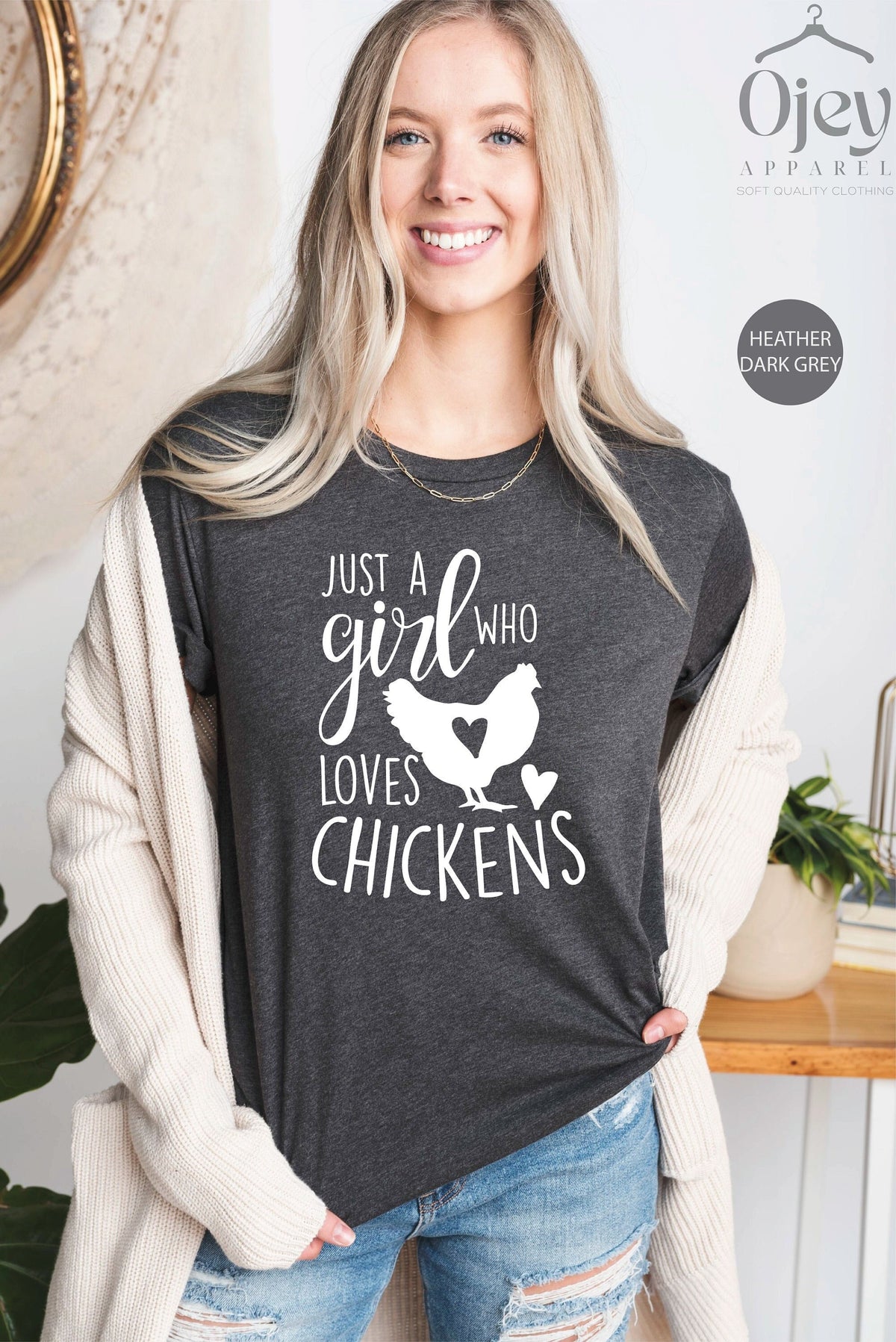 Chicken Shirt, Chicken T-Shirt, Chicken Lady Shirt, Chicken Lover Shirt, Just A Girl Who Loves Chickens, Farm Girl Shirt, Chicken Gift Shirt