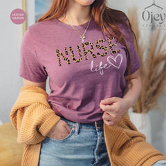 Nurse Life Shirt, Leopard Nurse Life, Leopard Nurse Shirt, Nurse Gift, Nurse Gift, Gift for Nurse, Ob Nurse, Nurse Shirts, Gift for Nurse