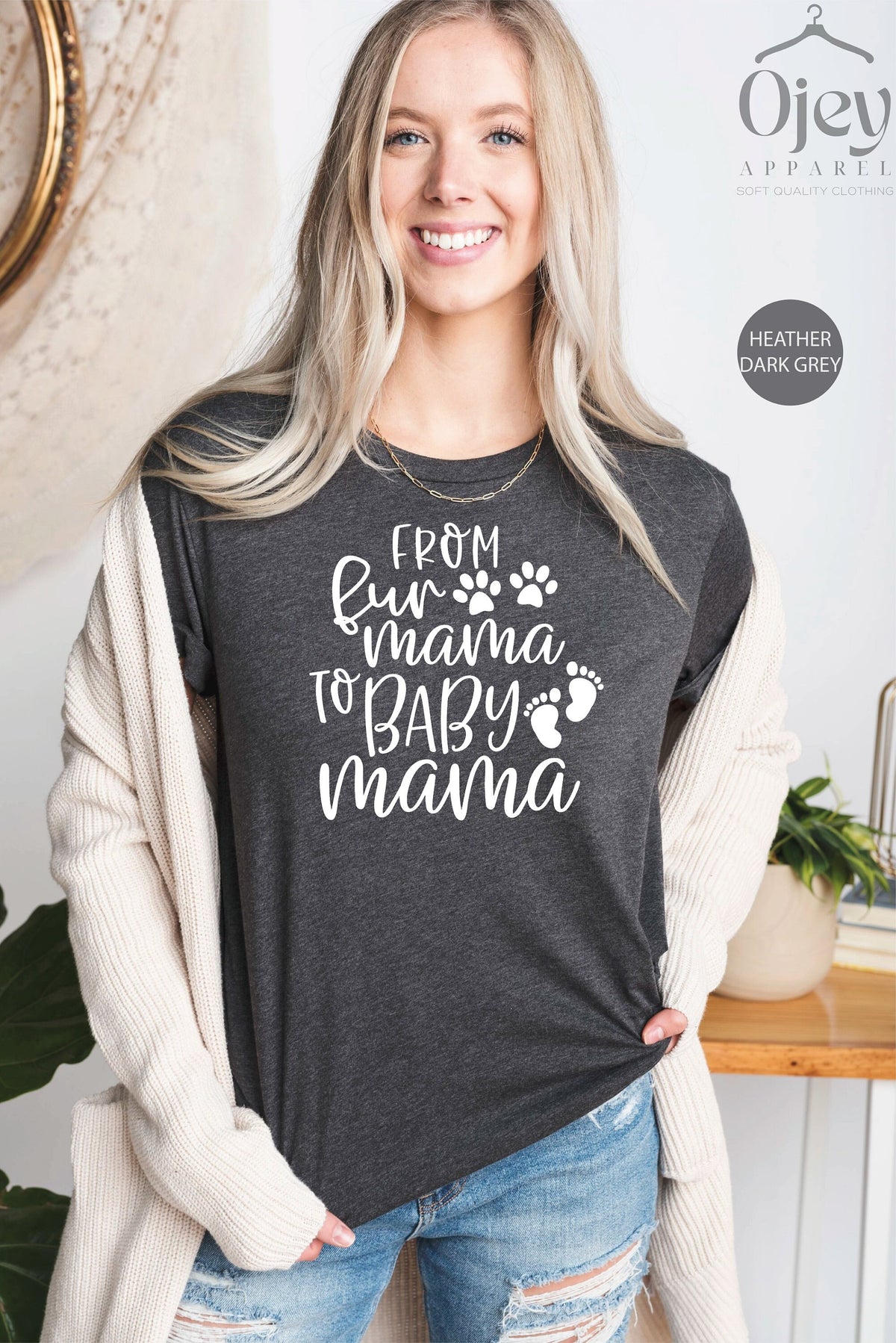Dog Shirt, From Fur Mama to Babymama Shirt, Fur Mama Shirt,  Pregnant Dog Mom, Pregnancy Gift, Pregnancy Announcement Shirt, Dog Mom Shirt