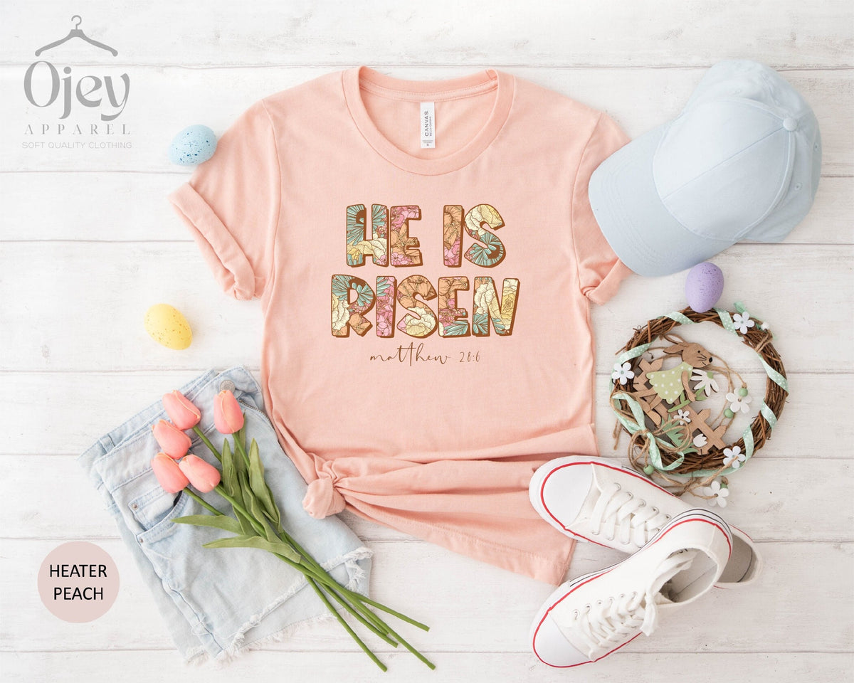 He is Risen Shirt, Christian Shirts, Christian Apparel, Easter Sunday Shirts, Gift for Christians, Christian Easter Shirts, Faith T-Shirts