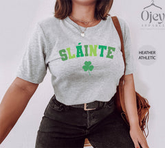 Slainte Shirt, Lucky St. Patrick Shirt, Lucky Irish Shirt, St. Patrick Day T-Shirt,  Shamrock St. Patrick Shirt