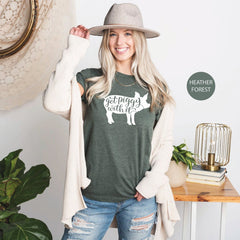 Pig Shirts, Funny Pig Shirts, Get Piggy with It, Pig Shirts, Pig Lover Shirt, Gift for Pig Lover, Cute Pig Shirts, Pig T-Shirts, Pig Gift