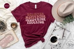 Believer Motivator Innovator Educator Shirt, Teacher Shirts, Teacher Gifts, Back to School Teacher Shirts, Teacher Appreciation, Teacher Tee