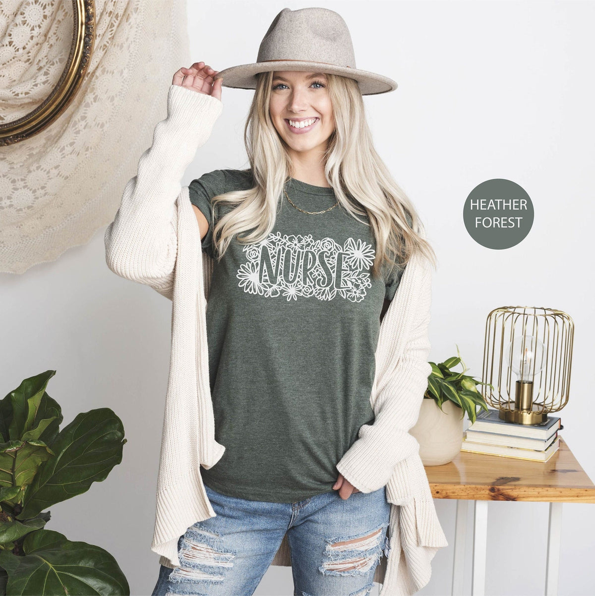 Floral Nurse Shirts, Nurse Shirt for Coworker, Nurse Week Gift Shirt, Nurse Life Shirts, Cute Nurse Shirts, Nurse Student Shirts