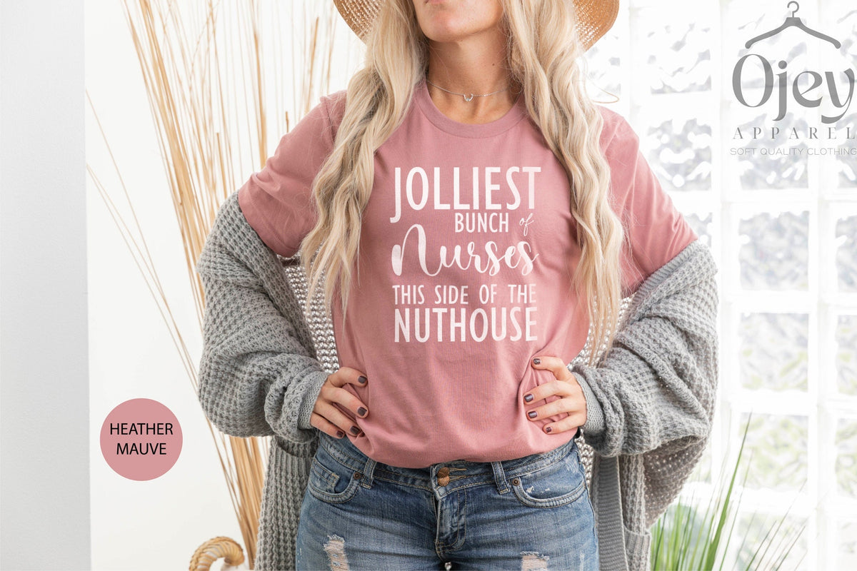 Christmas Nurse Shirts, Nurse Crew Shirts, Jolliest Bunch on Nurse This Side of the Nuthouse, Nurse Christmas Gift, Nurse Christmas Shirts