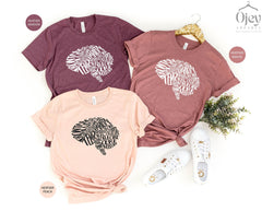 Anatomy Nursing Shirt, Anatomical Brain Typography Tee, Gift For Student, Brain Anatomy Shirt, Human Brain Shirt, Frontal Lobe Temporal Tee