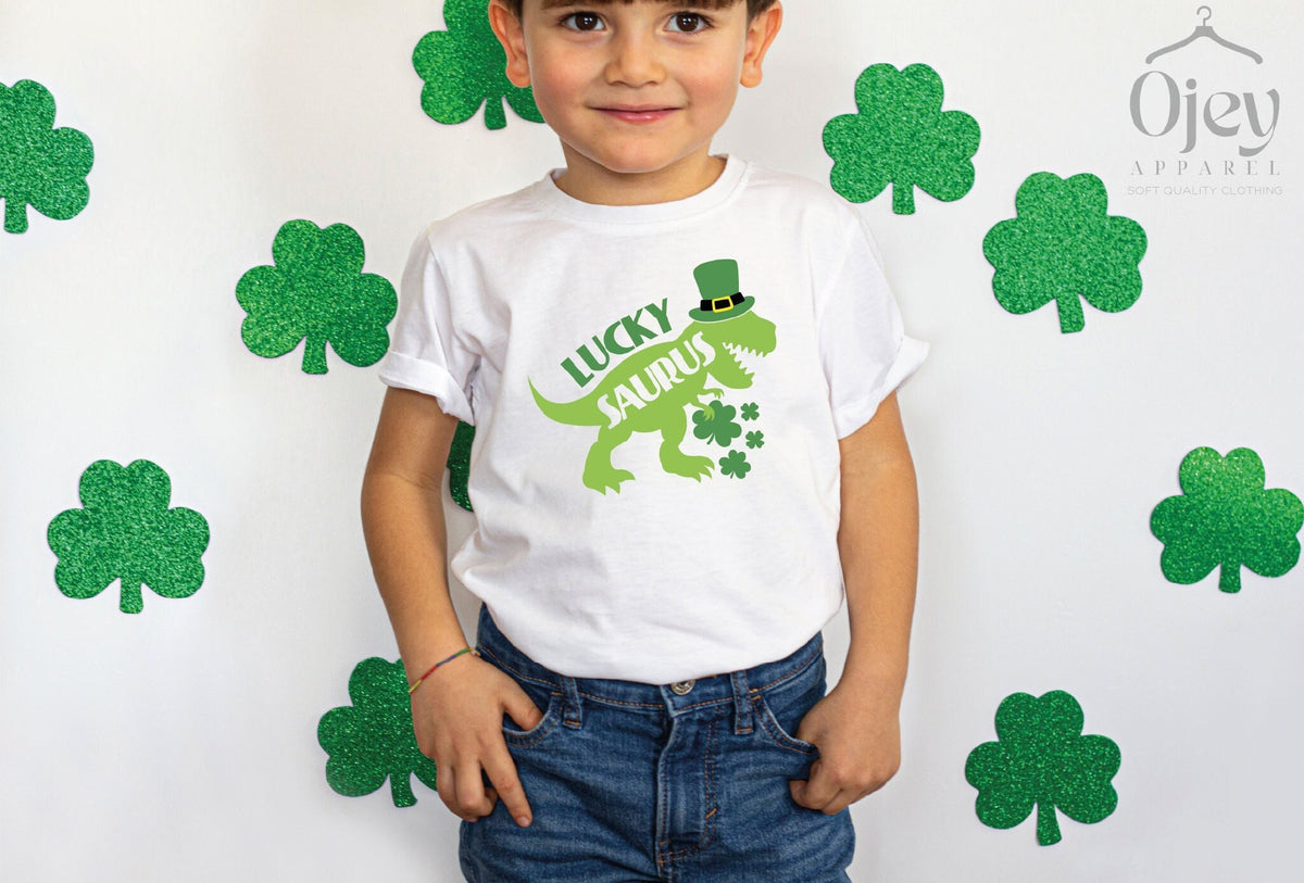 Kids St. Patrick Shirt, Luckysaurus Shirt, Dinosaur St. Patrick Shirt, St. Patrick Day Shirt, Kids St. Patrick Gift
