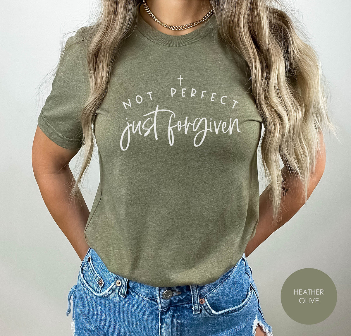 Not Perfect Just Forgiven Shirt, Christian Shirts for Her, Religious T-Shirts, Christian Apparel, Christian Gifts, Bible Verse Shirts