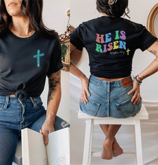 He is Risen Easter Shirts, Christian Shirts for Her, Easter Day Shirts, Risen Shirt, Religious Gift Shirts, Gift for Christians, Jesus Lover