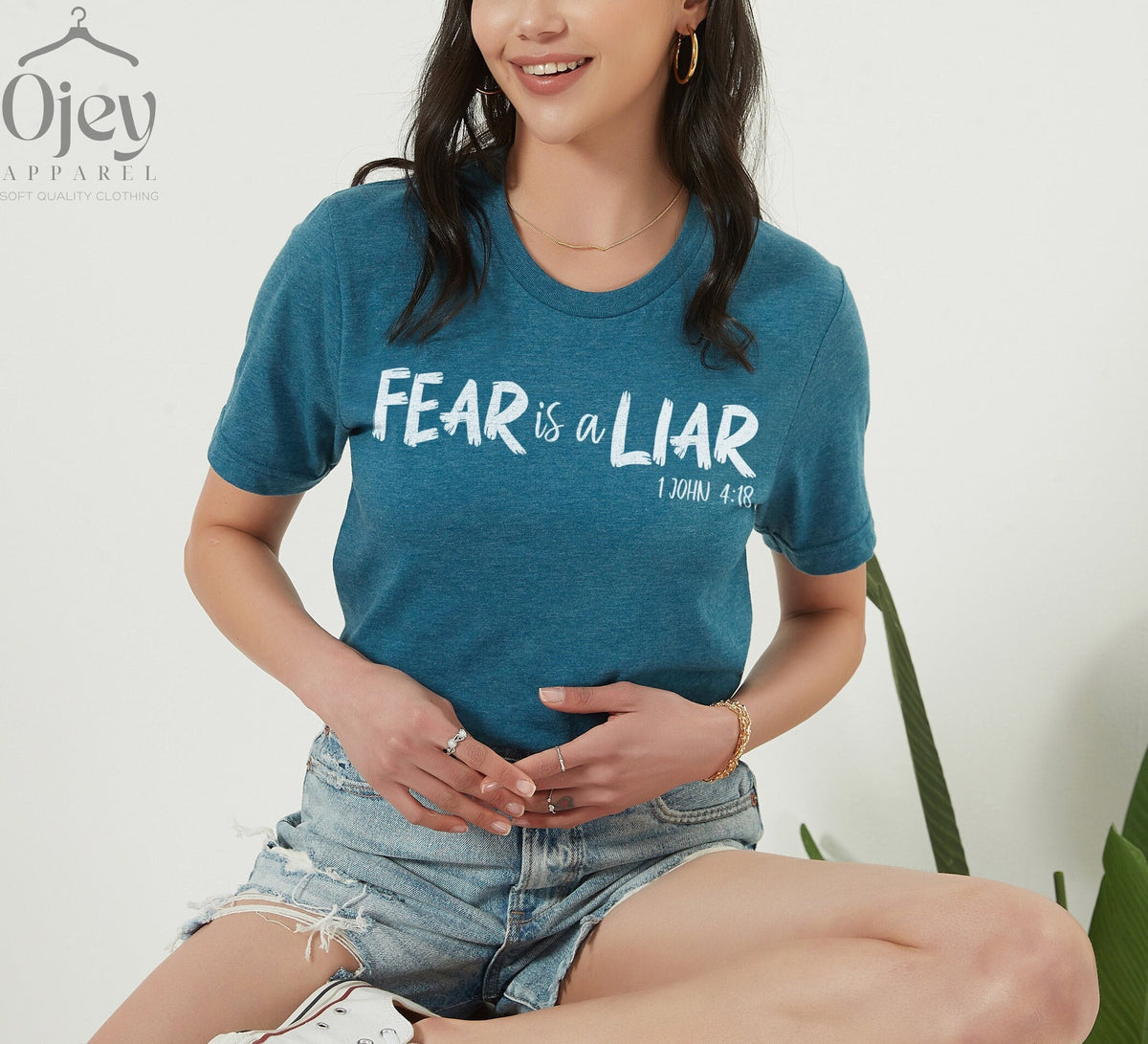 Fear is A Liar Shirt, Christian Woman Shirt, Religious Shirt, Unisex Church Gift, Religious Shirt Gift, Bible Verse Shirt, Faith Shirt