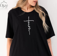 Christian Shirts, Faith Shirt, Religious T Shirt, Cross Fatih Shirt, Christian T-Shirt, Church Gift, Christian Shirts for Woman, Faith Cross