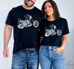 Chopper Motorcycle T Shirt, Cruiser Motorcycle Chopper Style Unisex Tee for him/her,  Bobber, Chopper, Sportster Custom Motorcycle T Shirts