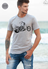 Chopper Motorcycle T Shirt, Cruiser Motorcycle Chopper Style Unisex Tee for him/her,  Bobber, Chopper, Sportster Custom Motorcycle T Shirts
