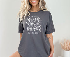 Bees Shirts, Save The Bees, Plant These, Saves Bees T-Shirt, Bee Shirt for Women, Botanical Shirts, Gardening Shirts, Gardner Gift Shirt