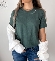 Mama On Crewneck Shirt, Minimalist Shirt, Perfect Mothers Day Shirt, Mama On The Neck, Soft Handmade Shirt For Mothers, Cozy Gift for Mother