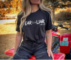 Fear is A Liar Shirt, Christian Woman Shirt, Religious Shirt, Unisex Church Gift, Religious Shirt Gift, Bible Verse Shirt, Faith Shirt