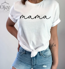 Matching Mama Shirt, Mothers Day Shirt & Gift, Cursive Mama Shirt, Mother T-Shirt, Daughter Gift For Mom, Minimalist Mama Shirt, Mother Gift