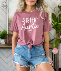 Sister To Auntie Shirt, Auntie To Be Tshirt, Best Auntie Shirt, Gift for Aunt, Promoted To Auntie Shirt, Aunt Birthday Shirts, Auntie Gift