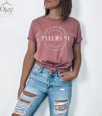 Christian T Shirt, Blessed Shirt, Religious Shirt, Psalms 91 T Shirt, Christian Woman Shirt, Religious Gift, Unisex Christian Gift Tees