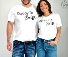 Daddy And Mommy To Bee Shirts, Funny Family Shirt, Bee Baby Shower Shirts, Pregnancy Reveal, Couple Matching Shirts, Expecting Parents Gifts