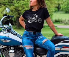 Chopper Motorcycle T Shirt, Cruiser Motorcycle Chopper Style Unisex Tee for him/her,  Bobber, Chopper, Sportster Custom Motorcycle T Shirts