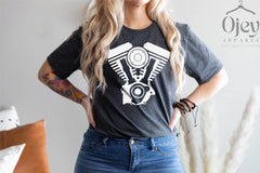 Evo Twin Cam Engine Shirt, Cruiser Motorcycle Chopper Style Unisex Tee for him/her,  Bobber, Chopper, Sportster Custom Motorcycle T Shirts