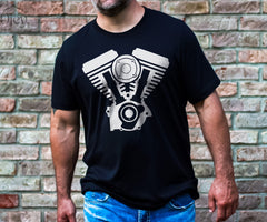 Evo Twin Cam Engine Shirt, Cruiser Motorcycle Chopper Style Unisex Tee for him/her,  Bobber, Chopper, Sportster Custom Motorcycle T Shirts