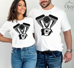 Evo Twin Cam Engine Shirt, Cruiser Motorcycle Chopper Style Unisex Tee for him/her,  Bobber, Chopper, Sportster Custom Motorcycle T Shirts
