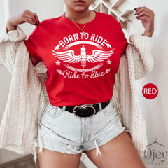 Born to Ride, Ride to Live Shirt, Cruiser Motorcycle Chopper Style Unisex Tee for him/her,  Bobber, Chopper, Custom Motorcycle T Shirts