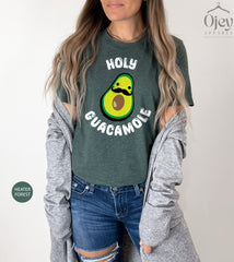 Avocado with Mustache Holy Guacamole T Shirt, Funny Avocado Shirt with Mustache,  Guacamole Shirt, Guacamole Lover T Shirt, Holy Guacamole