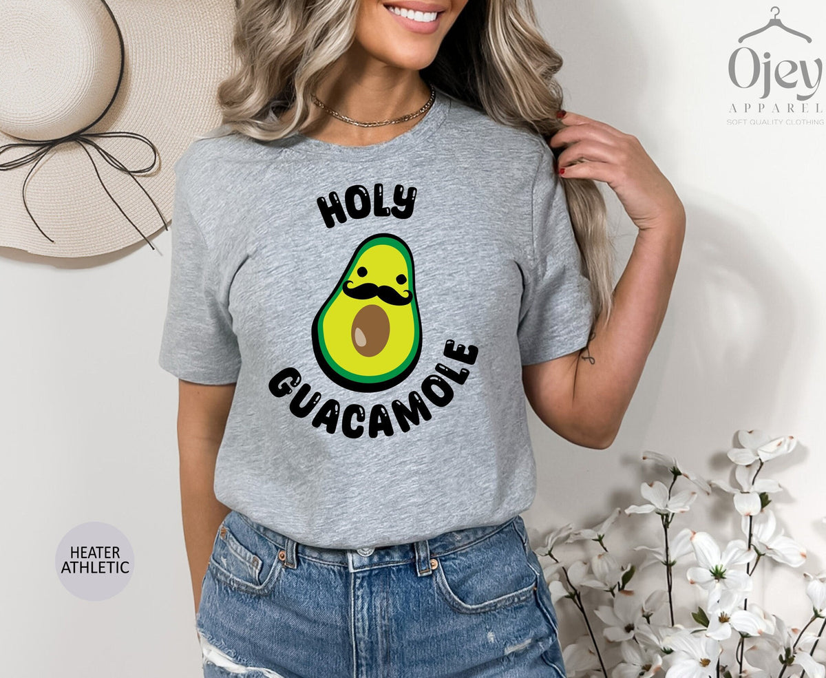 Avocado with Mustache Holy Guacamole T Shirt, Funny Avocado Shirt with Mustache,  Guacamole Shirt, Guacamole Lover T Shirt, Holy Guacamole