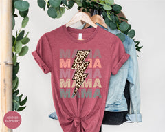 Retro Vintage Mama Shirt, Leopard Mama Tshirt, Cute Mom Shirts, Motherhood Shirt, Mother's Day Gift, Mother To Be Shirt, Cute Gift For Her