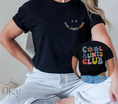Cool Aunts Club Shirt, Aunt Pocket Tshirt, Auntie Shirt, Birthday Gift For Aunt, Retro Aunt Shirt, Womens Clothing, Aunt To Be, Gift For Her