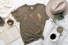 Personalized Mothers Day Shirt, Birth Month Flower Shirt, Mother's Day Gift, Floral Mom Shirt With Sleeve Names, Custom Mom Shirt, Mama Gift