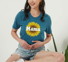 Sunflower Mama Shirt, Mama Floral Shirt, Mother's Day Gift, New Mom Shirt, Birthday Gift for Mom, Womens Clothing, Cute Gift From Husband