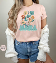Retro Mama And Mini Shirts, Matching Mom And Daughter Outfits, Cute Mommy Crewneck, Floral Mom Tshirt, Womens Clothing, Mother's Day Gift