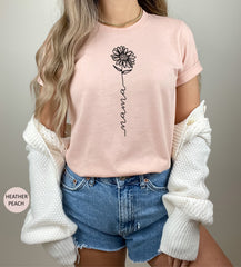 Matching Mama And Mini Outfit, Minimalist Mama Floral Shirt, Matching Mama & Baby Shirts, Mini Baby Bodysuit, Mother's Day Mama