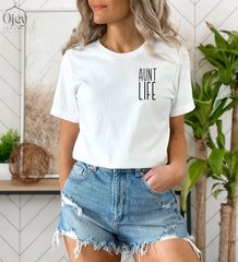 Aunt Life Tshirt, Auntie Pocket Shirt, Shirts For Aunt, Womens Clothing, Aunt To Be Tshirt, Auntie Birthday Tee, New Aunt Shirt, Aunt Gift