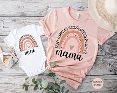 Mama And Mini Rainbow Heart Shirts, Mom And Me Bodysuit, Mother's Day Gift, Matching Baby And Mama, Mother To Be Shirt, Family Gift For Her